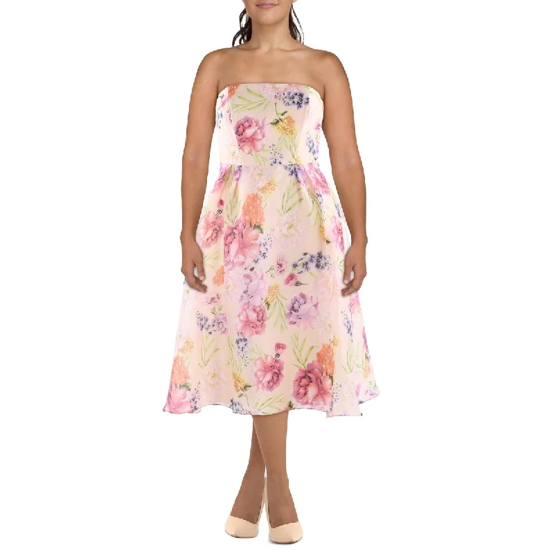 Alfred Sung Womens Floral Formal Cocktail And Party Dress