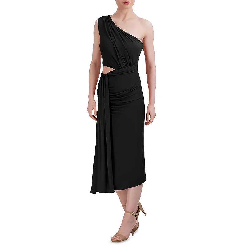 BCBGMAXAZRIA Womens Ruched Long Cocktail And Party Dress