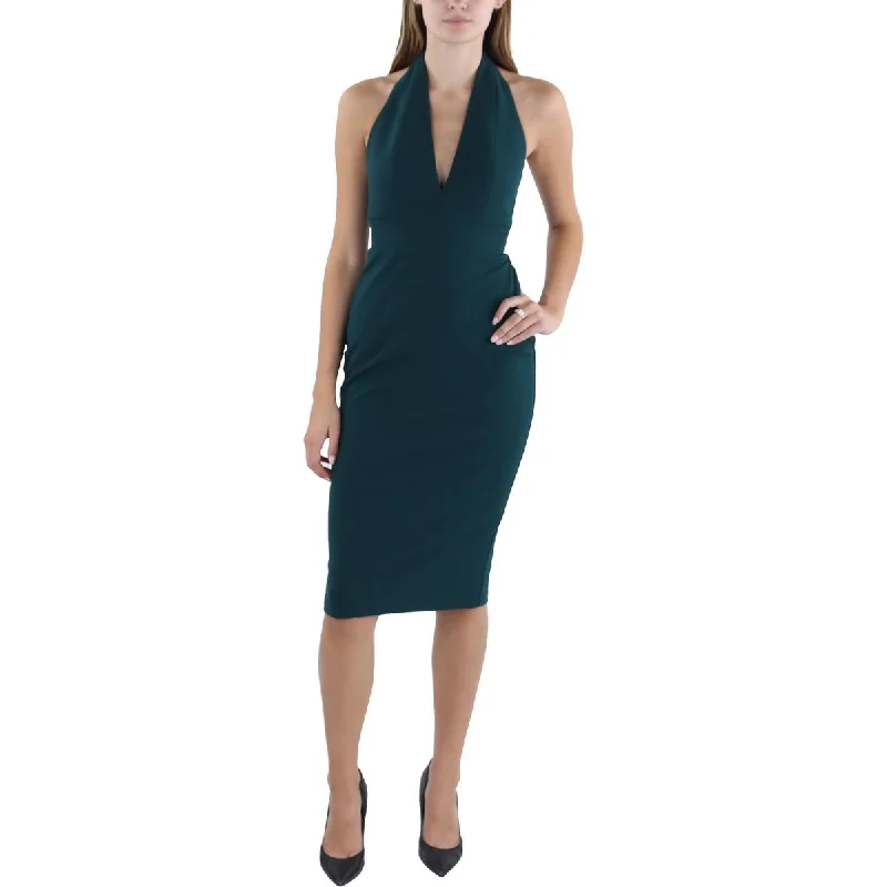 Dress The Population Womens Halter Knee-Length Cocktail And Party Dress