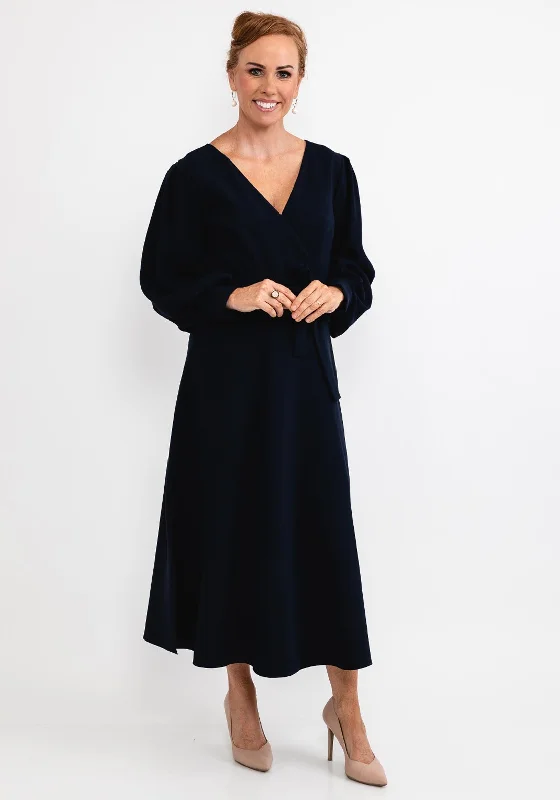 Ella Boo Cut Out Sleeve Maxi Dress, Navy