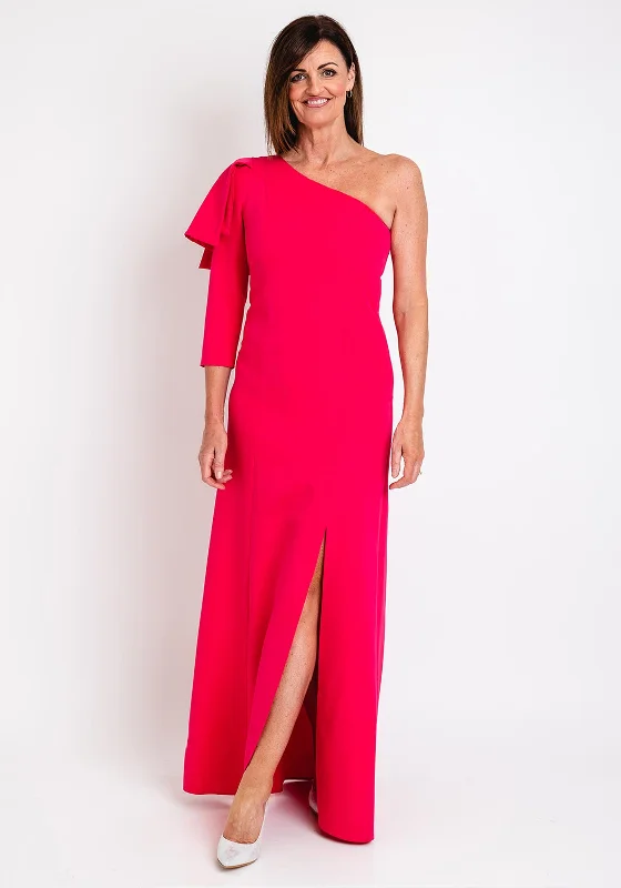 Herysa Gema One Shoulder Maxi Dress, Fuchsia