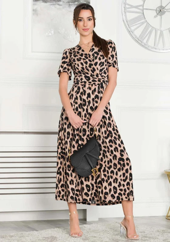 Jolie Moi Quaya A Line Maxi Dress, Leopard