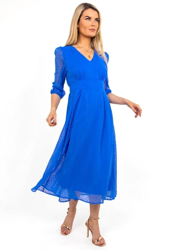 Kate & Pippa Audrey Polka Dot Maxi Dress, Blue