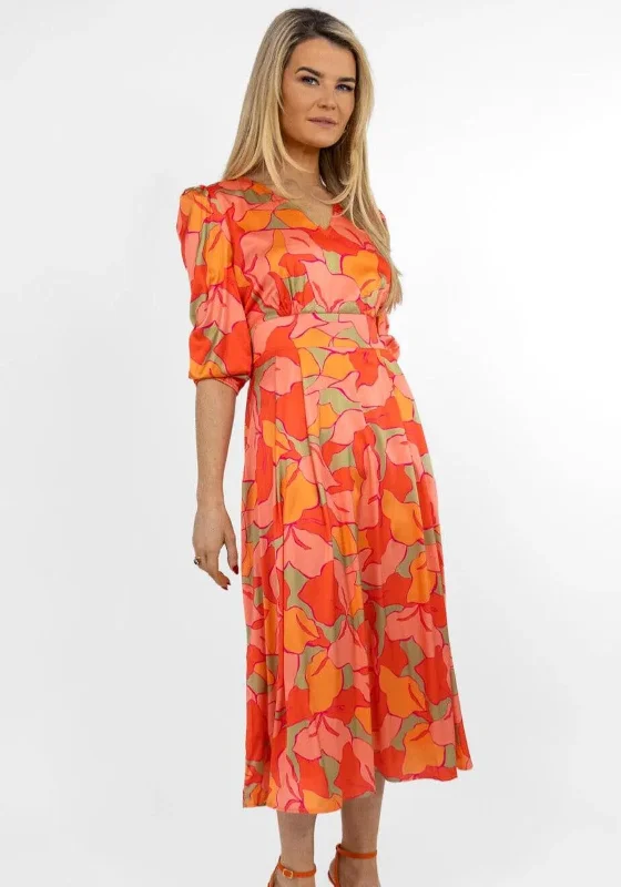 Kate & Pippa Audrey Printed Maxi Dress, Orange