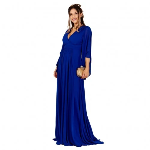 Krisp Womens/Ladies Chiffon Wrap Angel Sleeve Maxi Dress