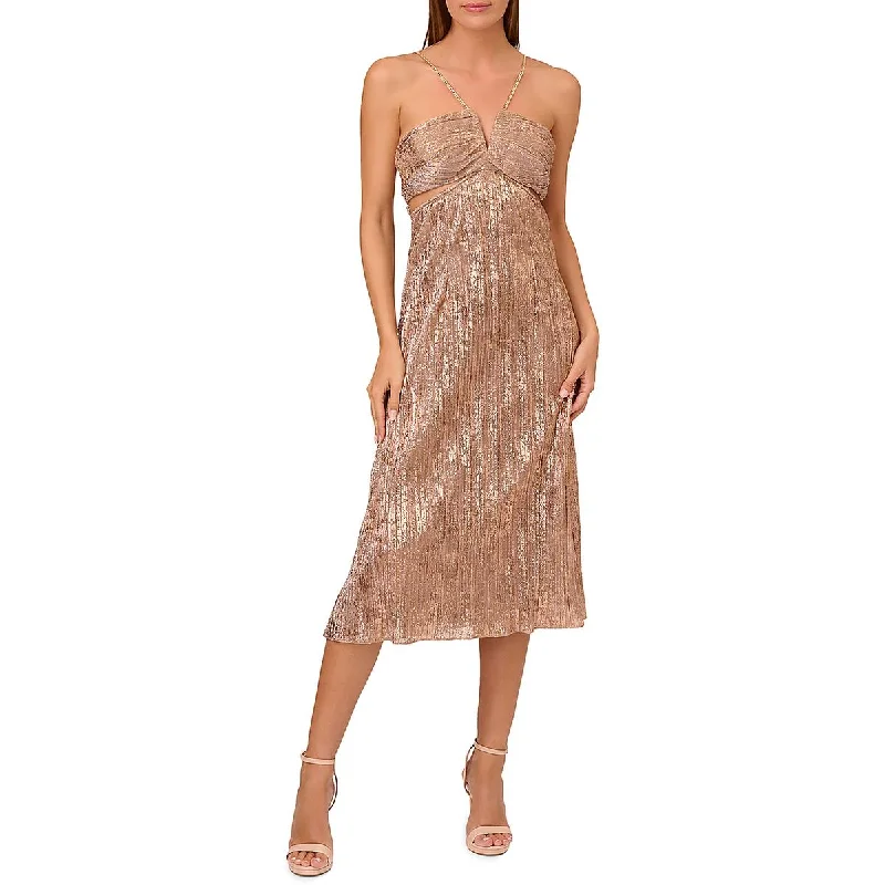 Liv Foster Womens Cutout Metallic Cocktail And Party Dress