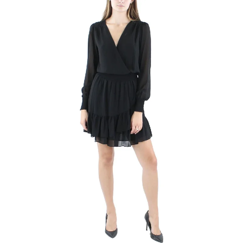 MICHAEL Michael Kors Womens Smocked  Cocktail And Party Dress