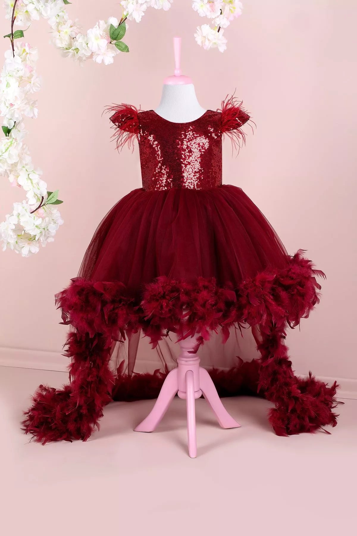 Ophelia Burgundy Party Dress