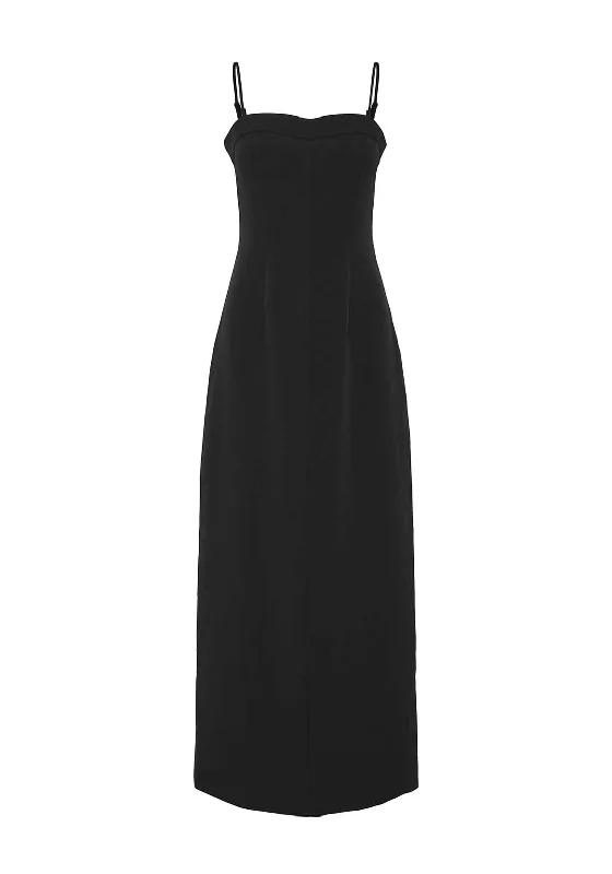 Pieces Pocelle Corsage Maxi Dress, Black