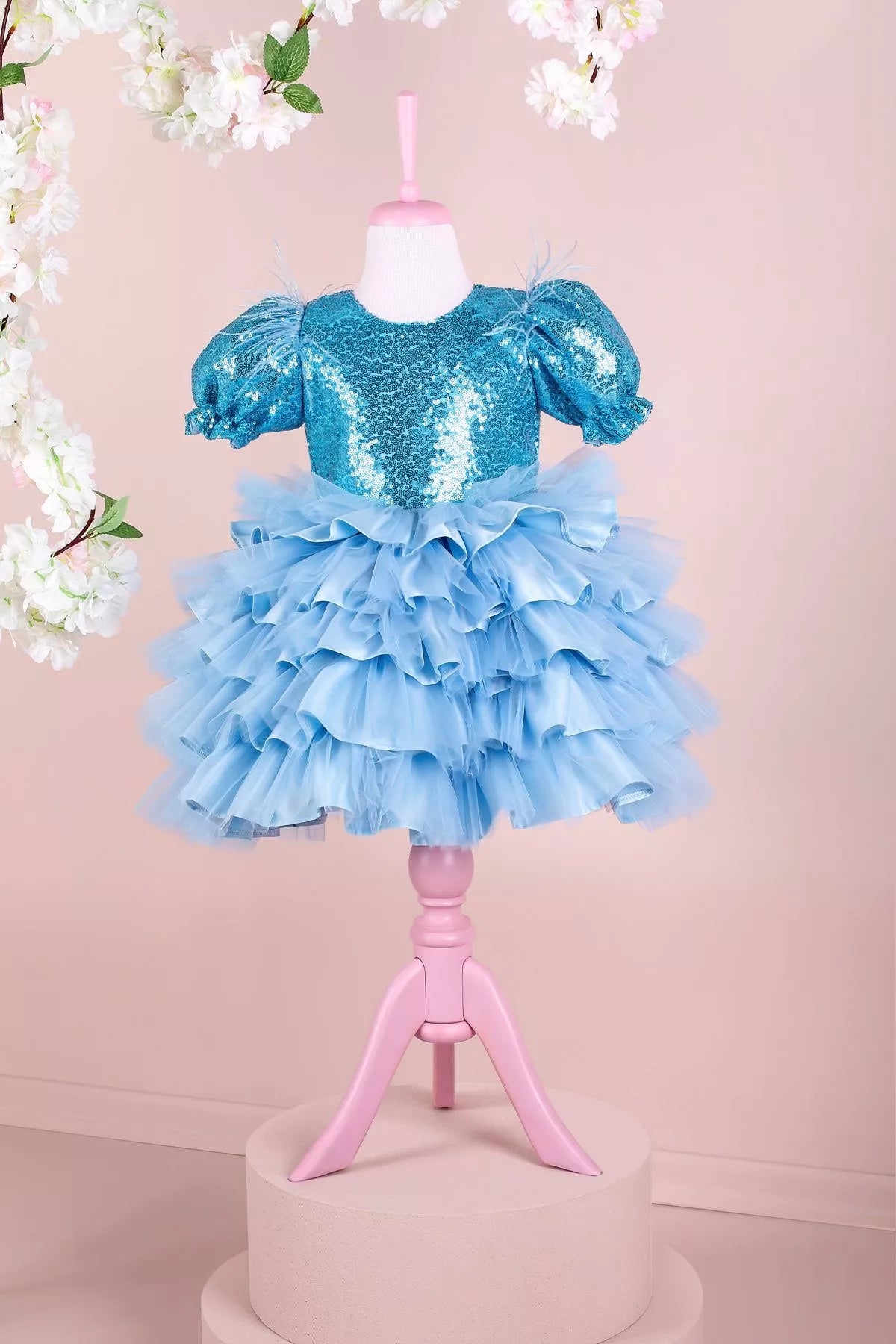 Perla Blue Party Dress