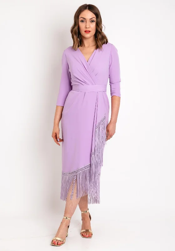 Role Mode Gama Tassel Detail Midi Dress, Lilac