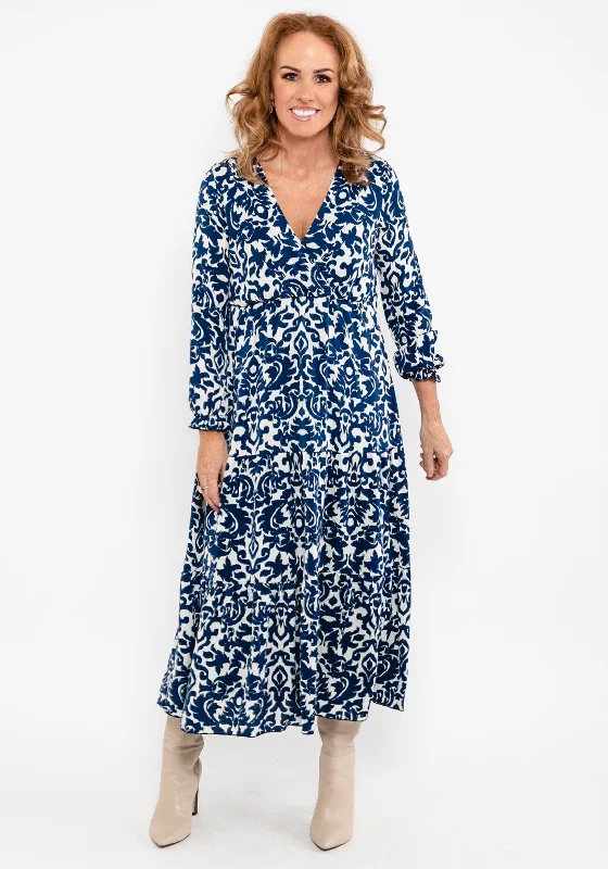 Seventy1 Printed Maxi Dress, Blue & White