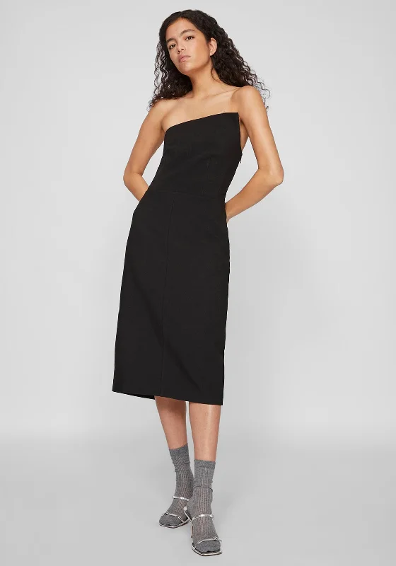 Vila Rae Strapless Midi Dress, Meteorite