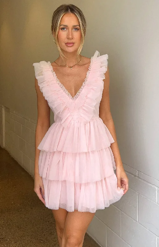 Tori Pink Tulle Mini Dress