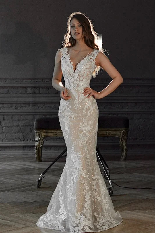 Nude Lace Mermaid Wedding Dress Airis